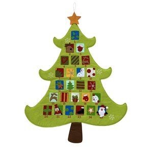 Amscan Grasslands Road Christmas Tree Advent Calendar Felt Pockets 3 Ft